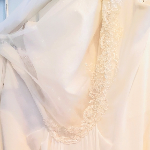 Destiny, Chiffon, One Shoulder, A-Line Lace and Polyester Formal Bridal Gown - Picture 4 of 10